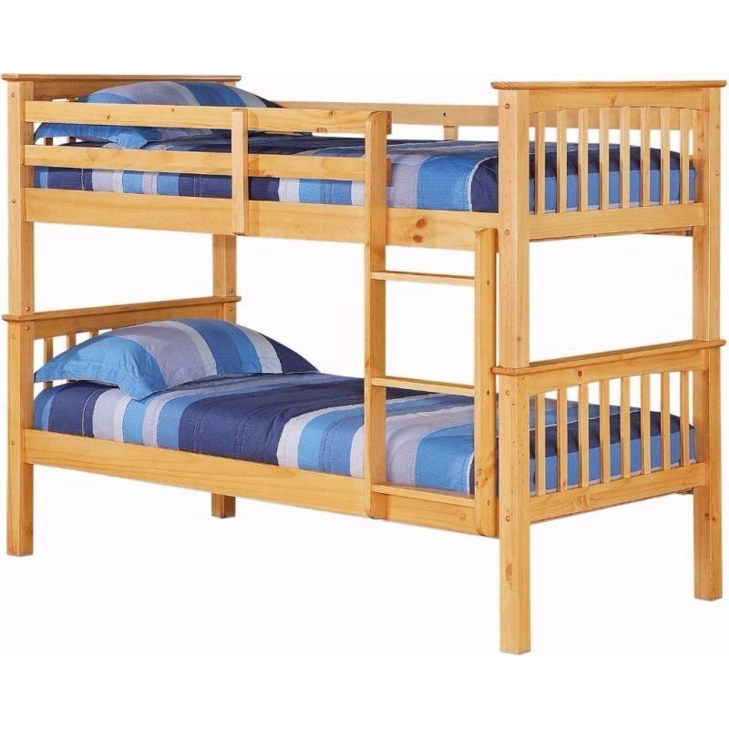 WOODEN BUNK BED AVAILABLE IN 2 COLOUR PINE WOODEN &WHITE COLOUR