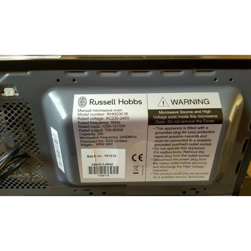 Russell Hobbs Solo Microwave, 20L - Black