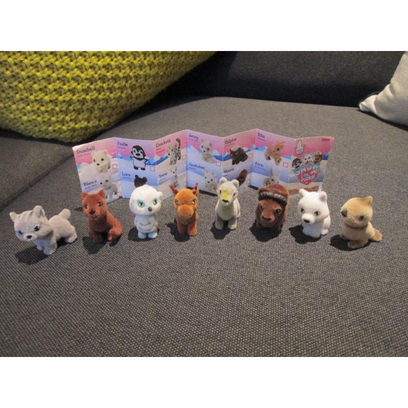 SNOW PETS IN MY POCKET X8 - EXC. COND.