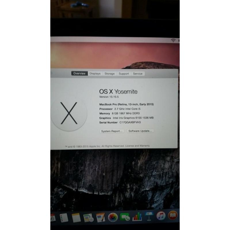 13" Apple Macbook Pro with Retina display - AS NEW