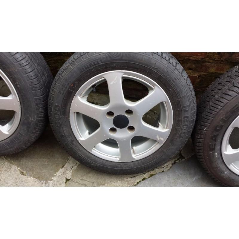 Proton Honda Kia Mini MG Rover Mitsubishi Daihatsu alloy wheels + 4 brand new tyres