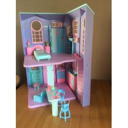 Fold out Barbie house with all original accessories