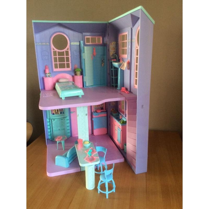 Fold out Barbie house with all original accessories