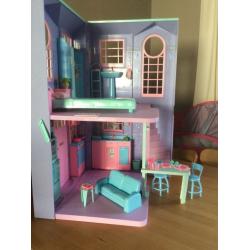 Fold out Barbie house with all original accessories