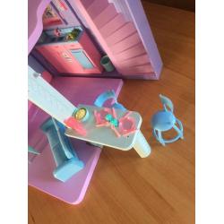 Fold out Barbie house with all original accessories