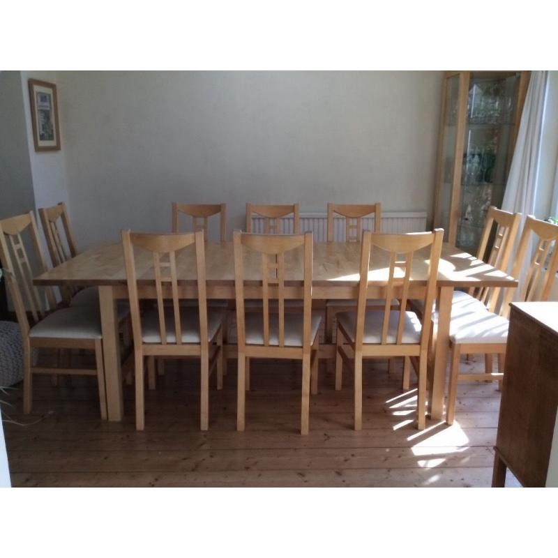 Dinning table and 10 chairs