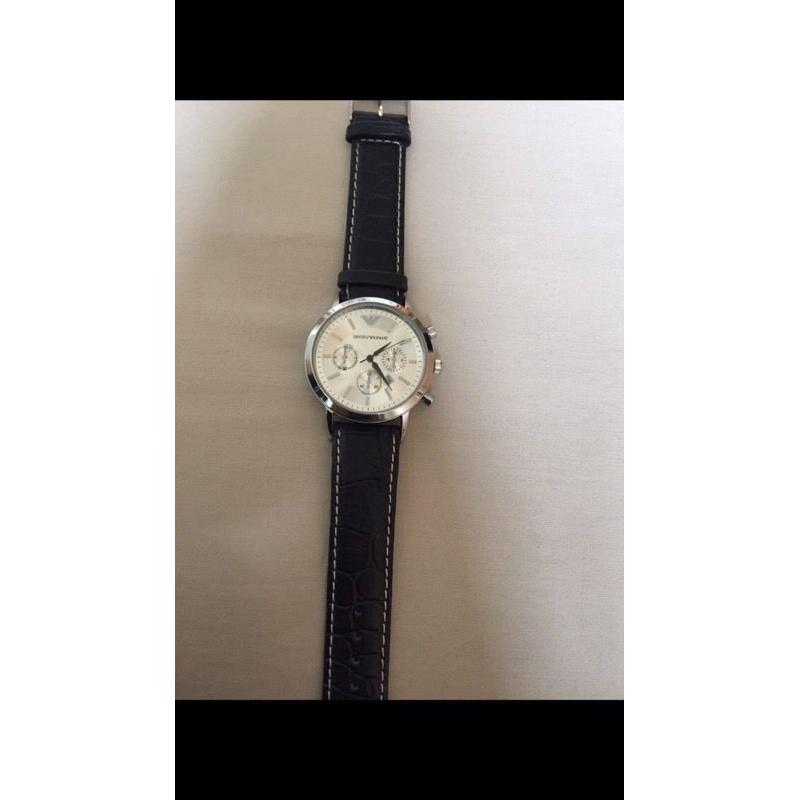 Armani leather strap watches