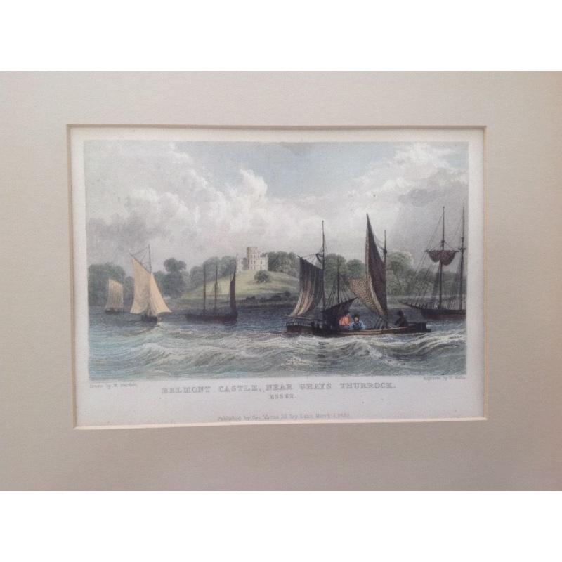 Old print of Belmont Castle Grays Essex