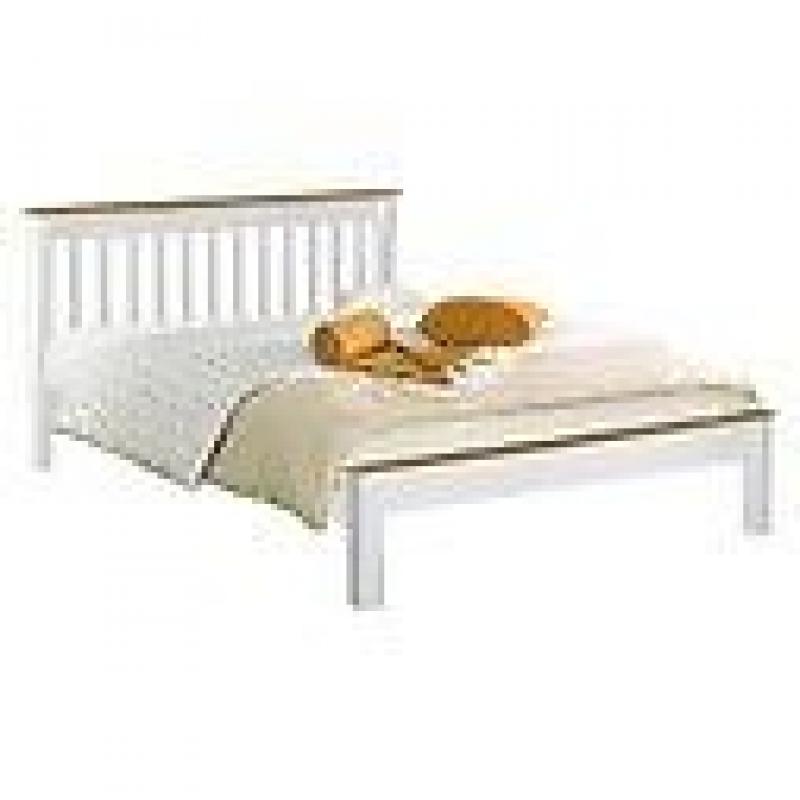 White painted pine single bed frame
