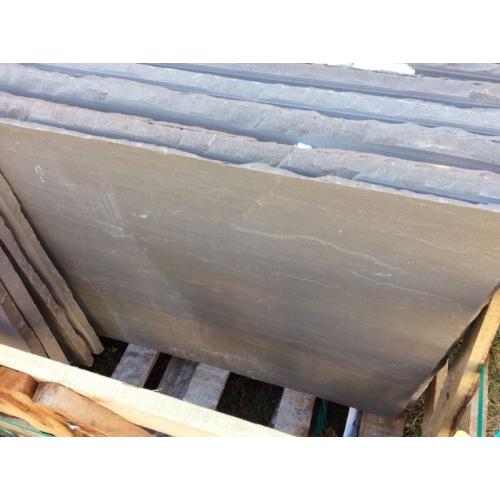 Bradstone rustic sandstone buff/brown riven patio slabs
