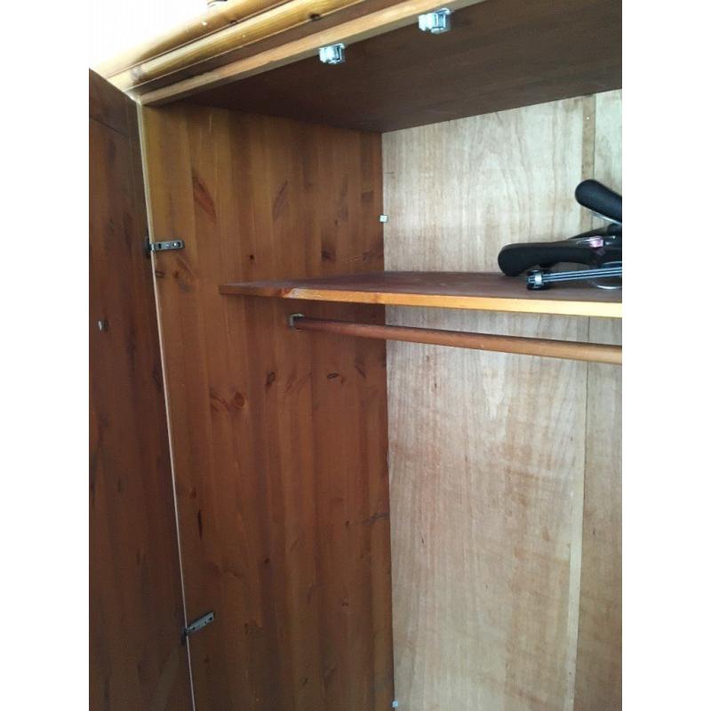 Solid pine double wardrobe