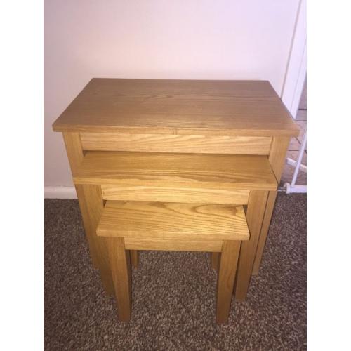 Nest of 3 Tables - Oak Effect