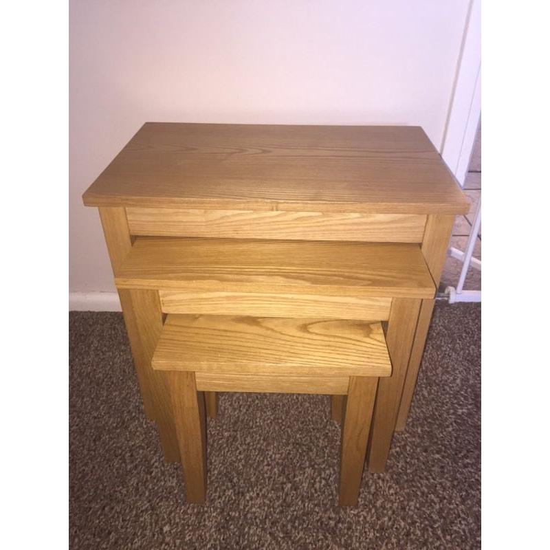 Nest of 3 Tables - Oak Effect