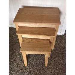 Nest of 3 Tables - Oak Effect