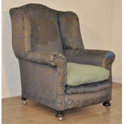 Attractive Antique Victorian Wing Back Fireside Armchair Chair For Reupholstery