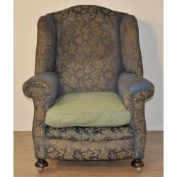 Attractive Antique Victorian Wing Back Fireside Armchair Chair For Reupholstery