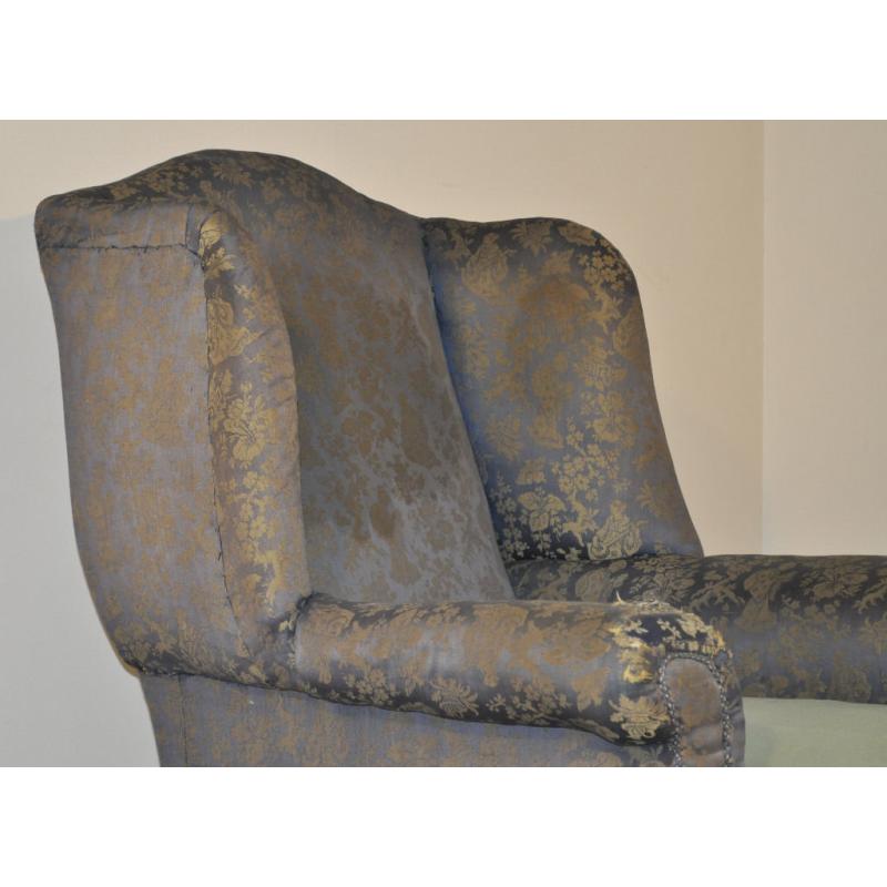 Attractive Antique Victorian Wing Back Fireside Armchair Chair For Reupholstery