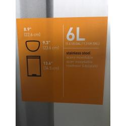 SIMPLEHUMAN 6LITRE ROUND PEDAL BIN