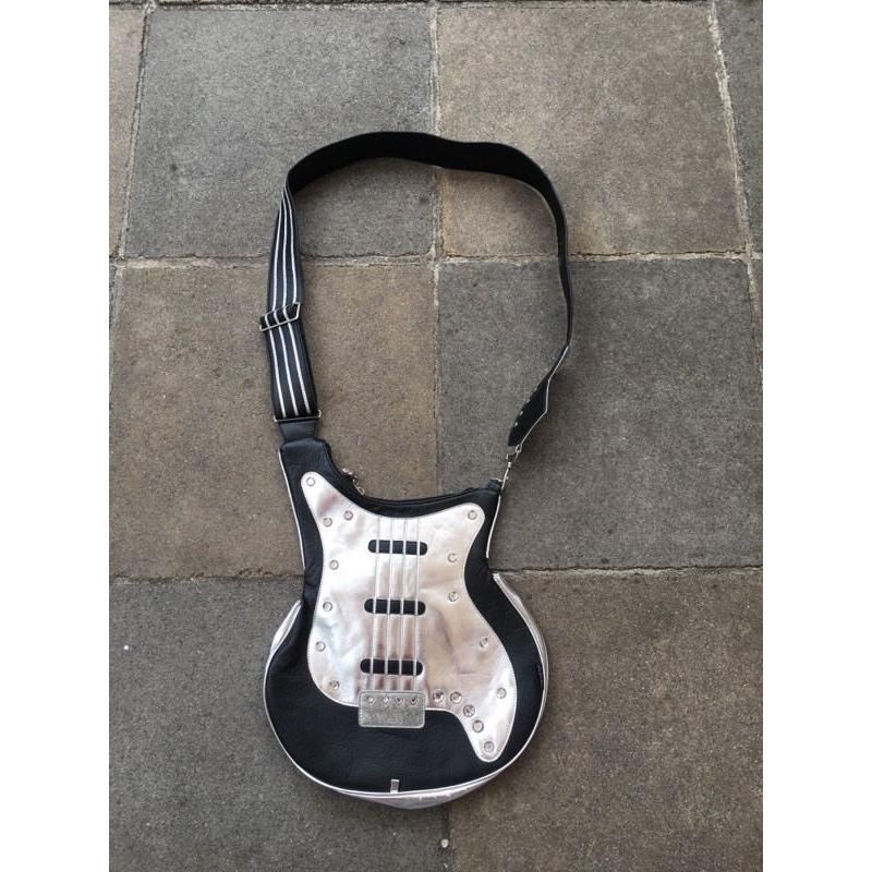 Living dead souls leather guitar shaped bag