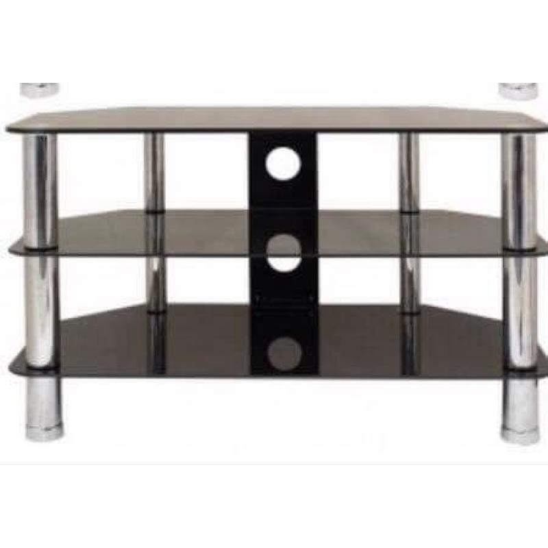 Large Black glass TV Stand