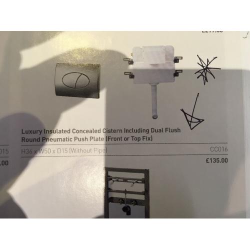 Concealed cistern with oyster push plate brand new boxed ordered incorrectly