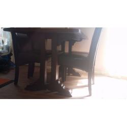 Old Church style dining table and four chairs