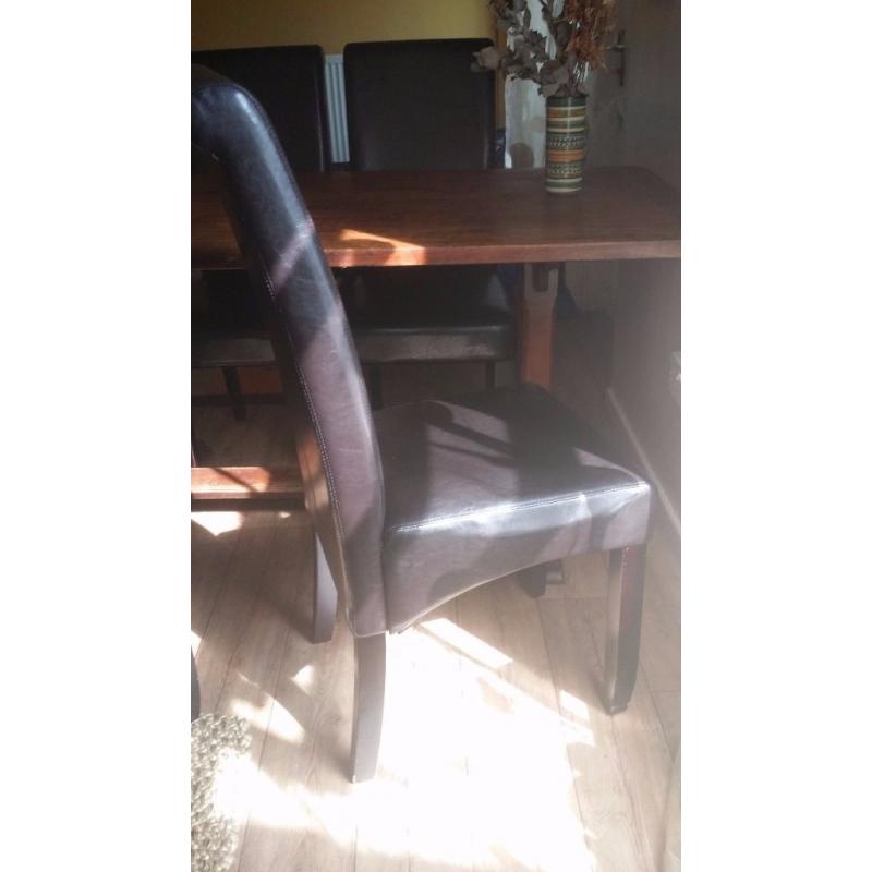 Old Church style dining table and four chairs