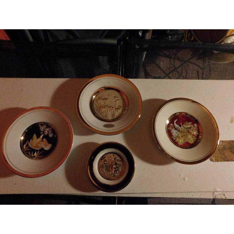 4 Chokin Art Plates