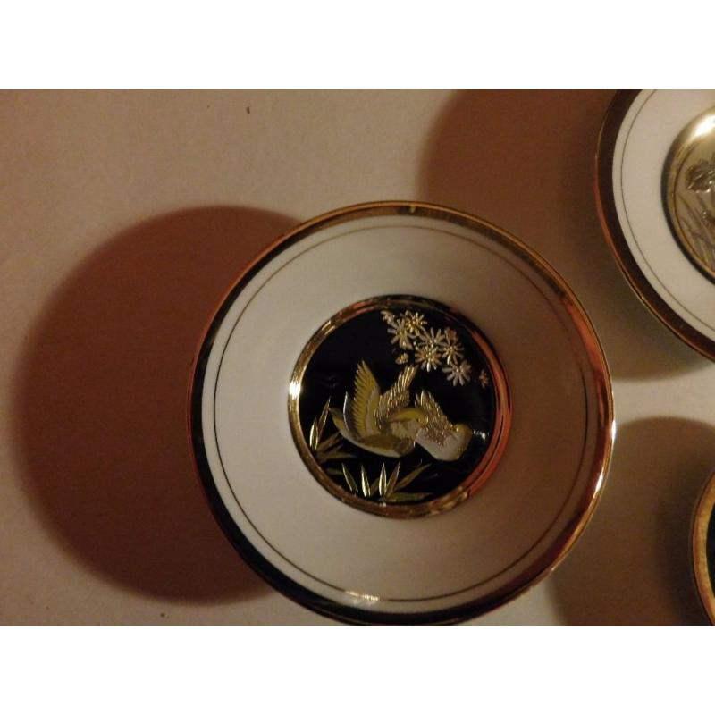 4 Chokin Art Plates