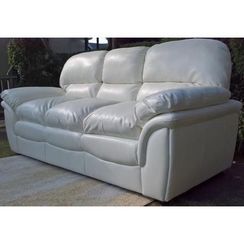Ex-display Rochester 3 Seater Ivory Leather Sofa