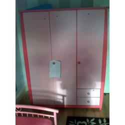 3 DOORS PINK WARDROBE