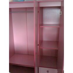 3 DOORS PINK WARDROBE