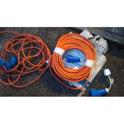 2 x hook up leads 25mtr (new) 10mtr used once and plugged extension as new