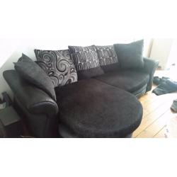 Lovely black/grey fabric sofa for sale