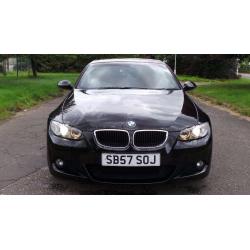 2007 57 BMW 320I M SPORT CONVERTIBLE BLACK RED LEATHER (PART EX WELCOME)***FINANCE AVAILABLE***