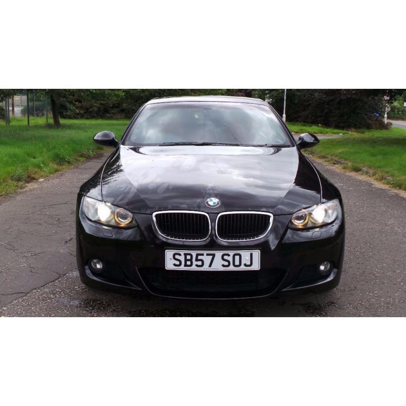 2007 57 BMW 320I M SPORT CONVERTIBLE BLACK RED LEATHER (PART EX WELCOME)***FINANCE AVAILABLE***