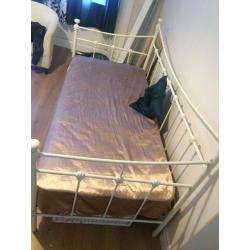White metal Day bed and mattress