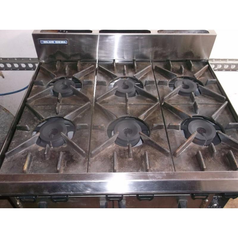 Blue seal 6 burner range with oven natural gas commercial catering