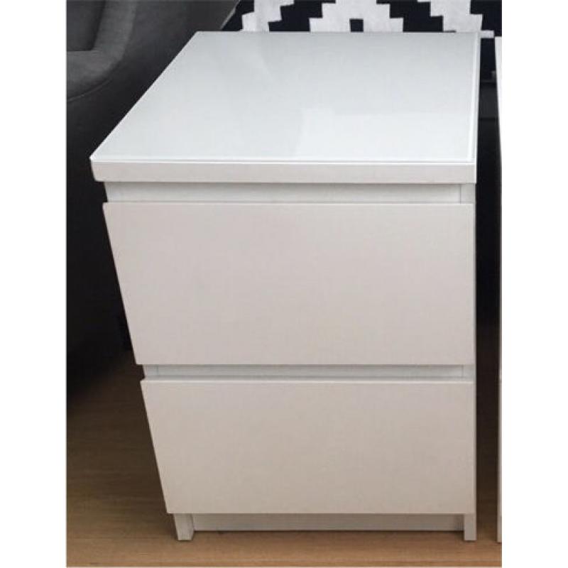 New IKEA MALM Chest with Glass Top