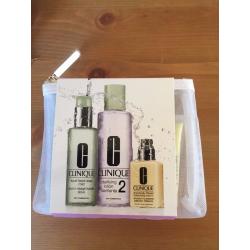 Clinique 3 Step Type 2 Cleansing Trial Kit In Mesh Bag, #Dry Combination, BNWT