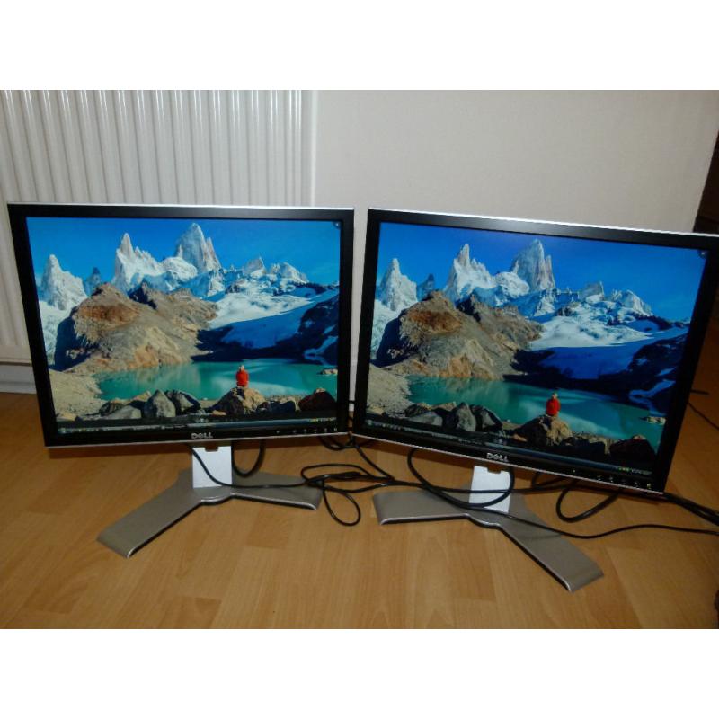 Two Dell 20.1" LCD Monitors (ULTRASHARP 2007FP - 1600x1200p)