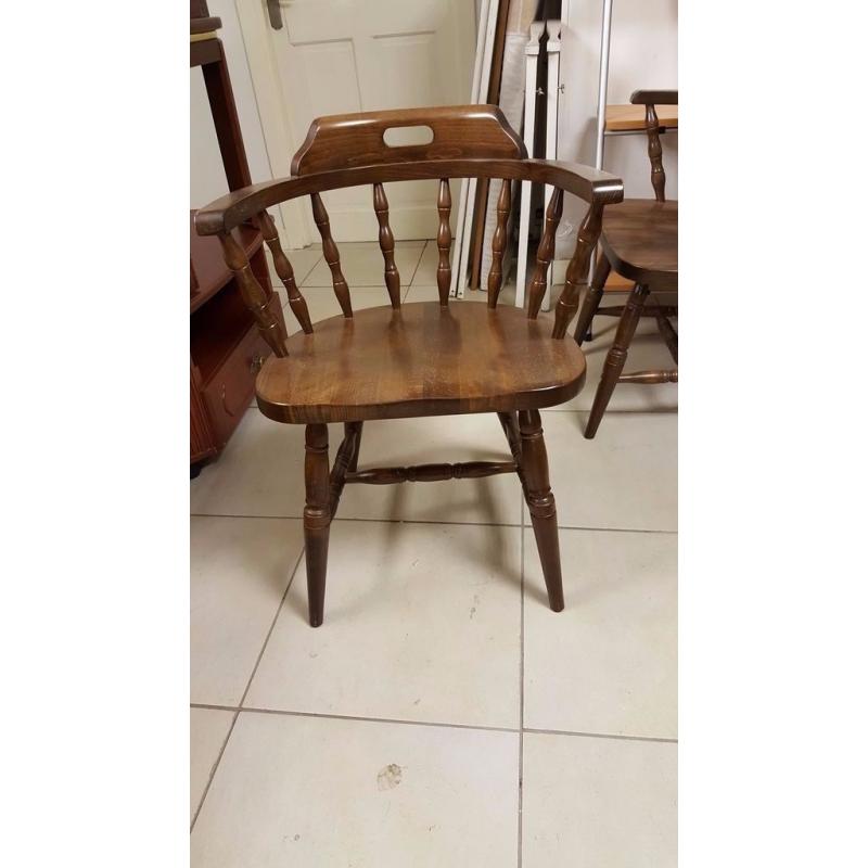Set Of 4 Beautifully Made Antique Captains Chairs