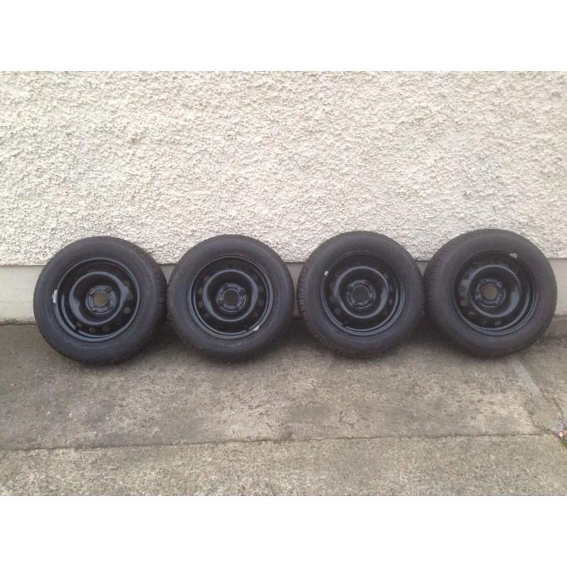 14" Citroen C2 Steel Wheels With Nearly New Michelin Tyres