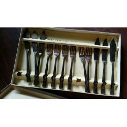 Set of silver plate fish knives and forks