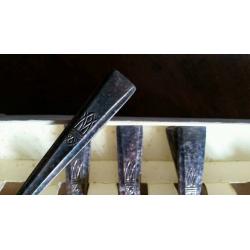 Set of silver plate fish knives and forks