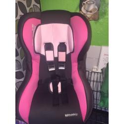 Pink car seat