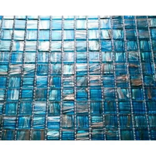 Tiles Mosaic glass blue and gold
