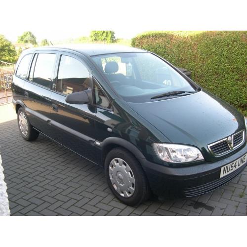 Vauxhall Zafira Life 7-seater MPV 1.6 petrol 16 valve manual GREEN 54-plate low-mileage, long MOT