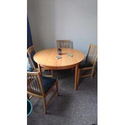 Dining table and chairs