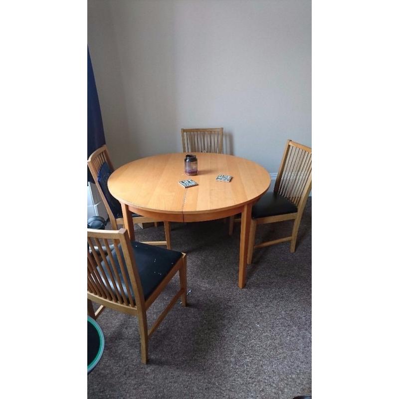 Dining table and chairs